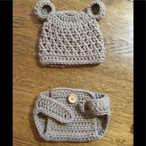 Original Hand Crochet New Born Baby Bear Outfit
